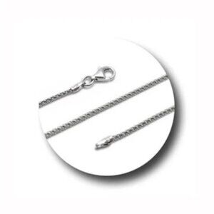 STERLING SILVER RHODIUM FINISH POPCORN CHAIN NECKLACE IN 1.5MM